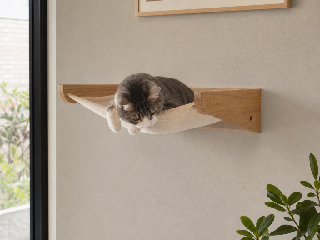 Molly and Friends Premium Cat Hammock Wall Shelf